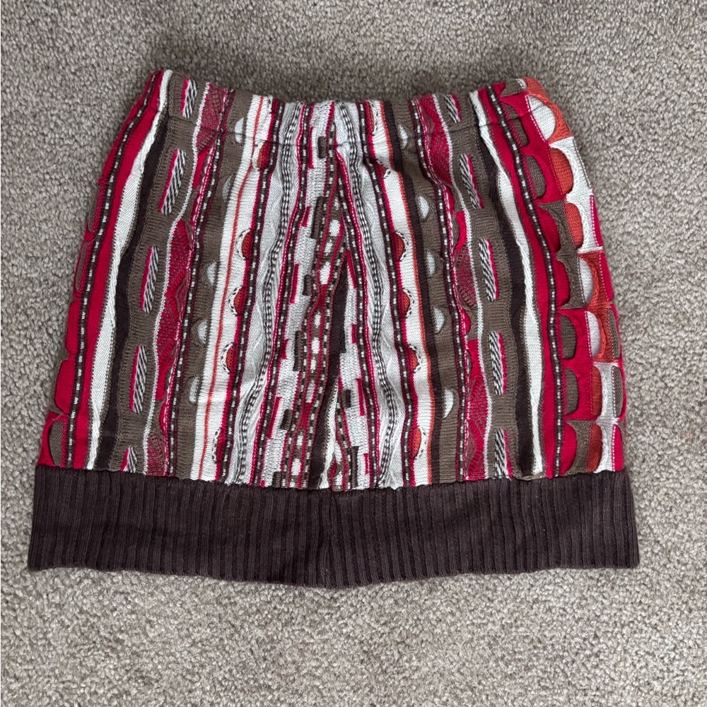 Urban Renewal Coogi Red and Brown Mini Skirt